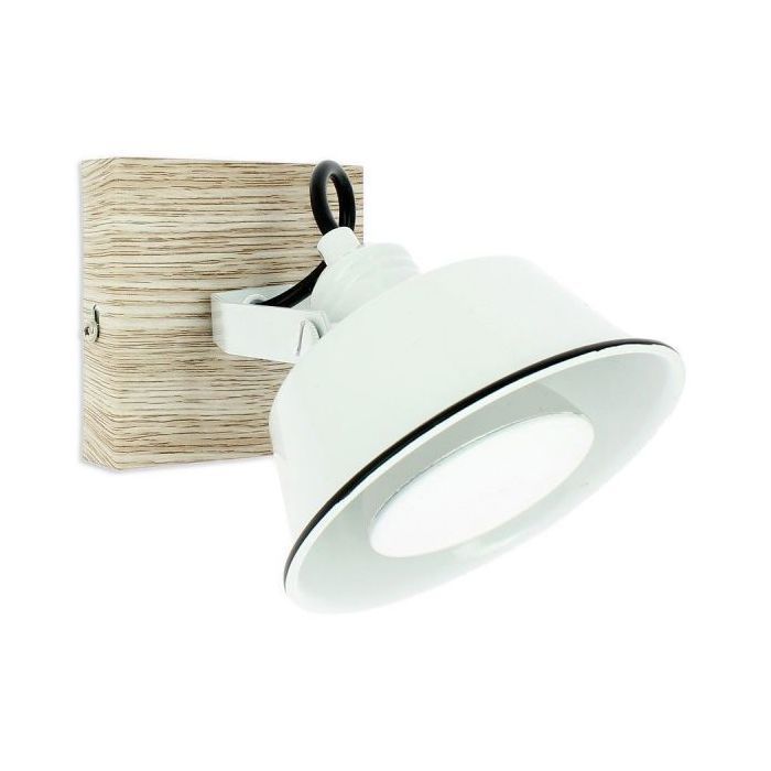 Applique intérieur couleur Blanc et bois Ampoule LED blanc chaud pour chambre salon couloir entrée