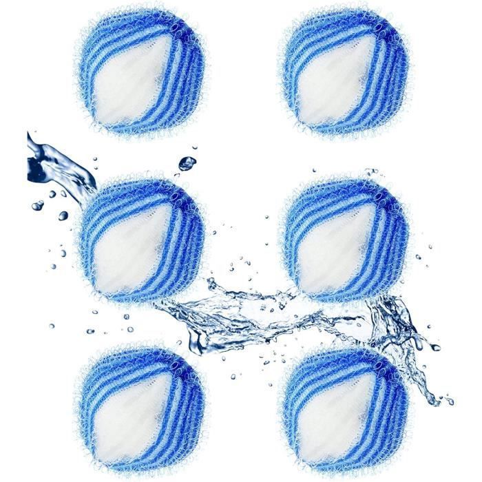 12 Boules Anti-poils Pour Lave-linge - Réutilisables - Capture Poils Animaux, Cheveux - Bleu