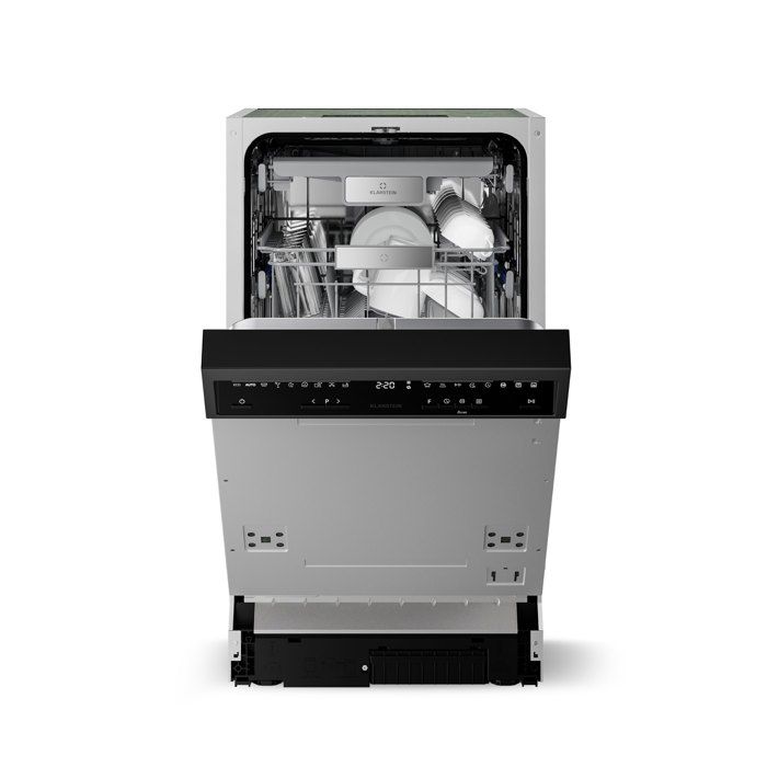 Klarstein Velaire Lave-vaisselle semi-encastré 45 cm minimaliste compact Classe B Inox