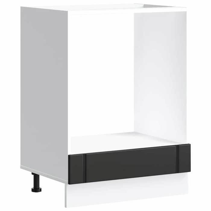 Armoire de four en bois dingénierie - GKO - Noir - 60x46x81 5 cm - Capacité maximale 50 kg - Pieds réglables