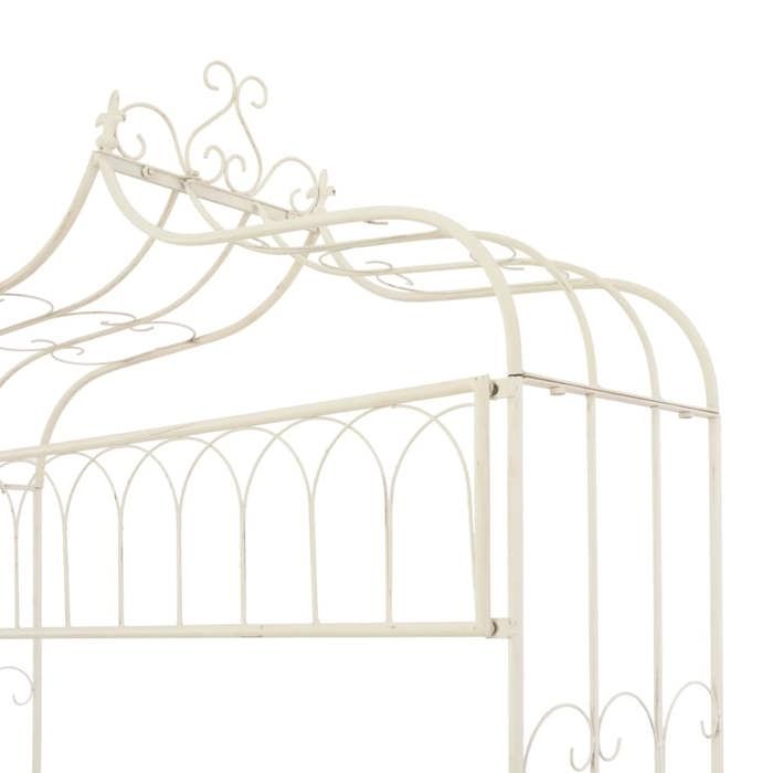 Banc de jardin en fer forgé - WIENS - 122 cm - Blanc antique - Style ancien - Fer forgé - Durable - Facile à assembler