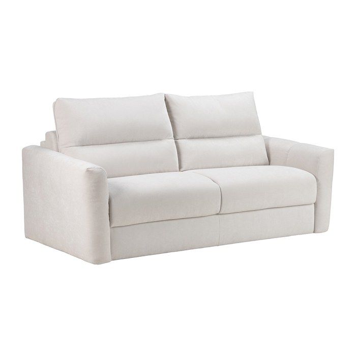 Canapé 4 places convertible express en tissu chenille beige - Couchage 160 cm - Matelas 16 cm DOVENA de Maison Céphy