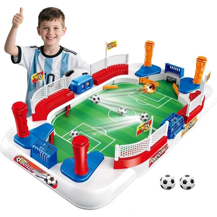 Baby-foot Enfant NLMWTI - 8 Mini-ballons - Jeu De Table De Foot - Vert - Plastique