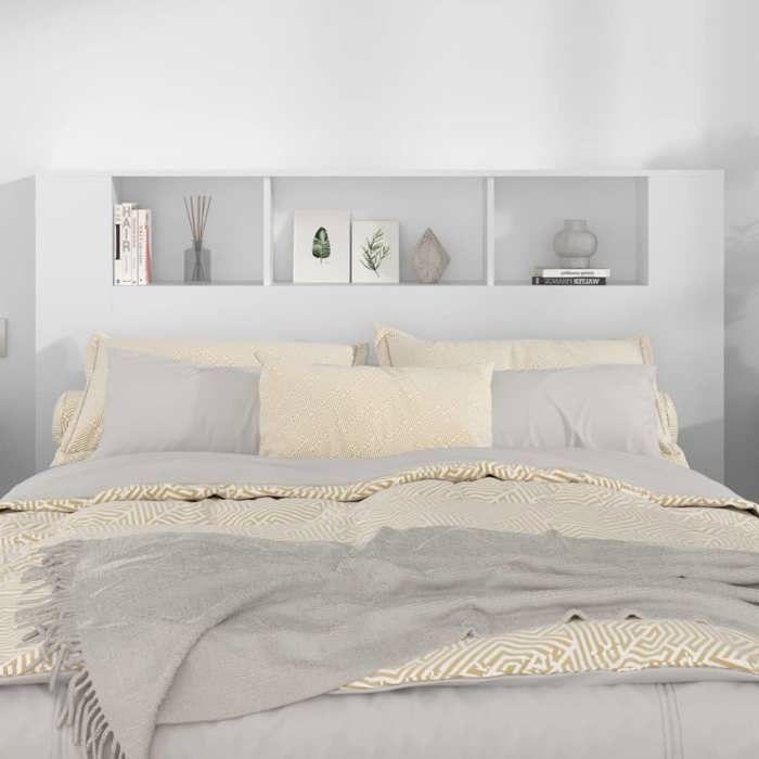 vidaXL Armoire de tête de lit Blanc 160x185x1045cm@3919330