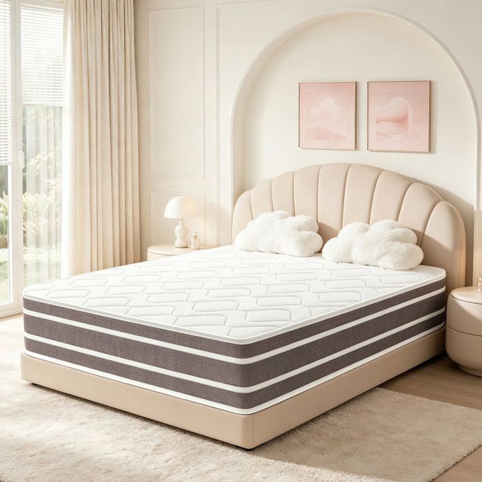 Matelas 140x190 cm en Mémoire de Forme Mi-Ferme Épais 28cm Indépendant Couchage Soutien Optimal Haute Résilience Respirant
