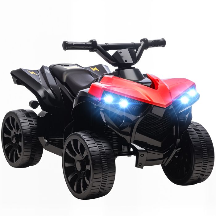 Quad Électrique pour Enfants 3-6 Ans - Véhicule à Batterie 6V avec Phares LED et Musique - Rouge