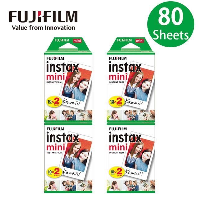 80 feuilles Fujifilm Papier photo Instax White Edge 10 200 feuilles mini 8 9 7c 7s 25 90 11 papier photo d