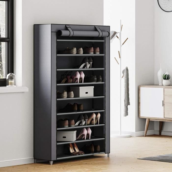 Armoire à chaussure à 10 Niveaux avec Housse , Étagère à Chaussures