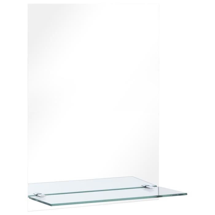 Miroir Mural Bois Massif 20x30 Cm – Style Rustique – Verre Trempé – Pour Salle De Bain