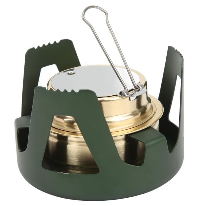 Mini Réchaud à Essence Pour Camping – Métal – Autonomie 3-4 H – Pression 0,2-0,4 MPa – Poids Max 5 Kg – Argenté Et Noir