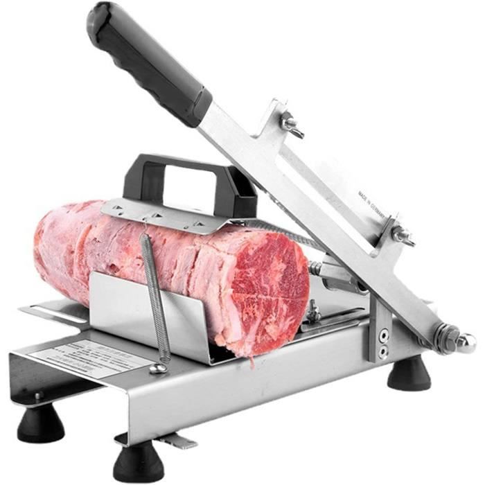 Trancheuse à Viande Manuelle LeKuni - Épaisseur Réglable 2/4mm - Pour Viande Fraîche - Avec Accessoires