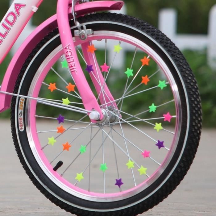 36 pièces - perles colorées pour rayons de roue de vélo, décorations de vélo, clips pour enfants, cadeaux pou