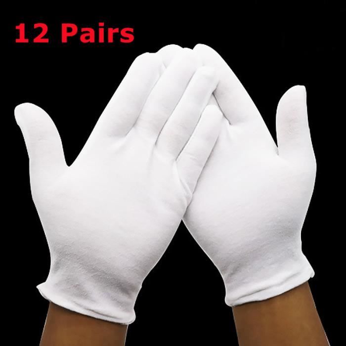12 Paires Gant Coton Blanc Hydratants Eczema, Gants Coton Dermatologique, Gants Protection L'eczéma pour Les Soins de La Peau, L'examen Des Bijoux, Le Travail Quotidien 12 Paires Gant Coton Blanc Hydratants Eczema, Gants Coton Dermatologique, Gants Protection L'eczéma pour Les Soins de La Peau, L'examen Des Bijoux, Le Travail Quotidien