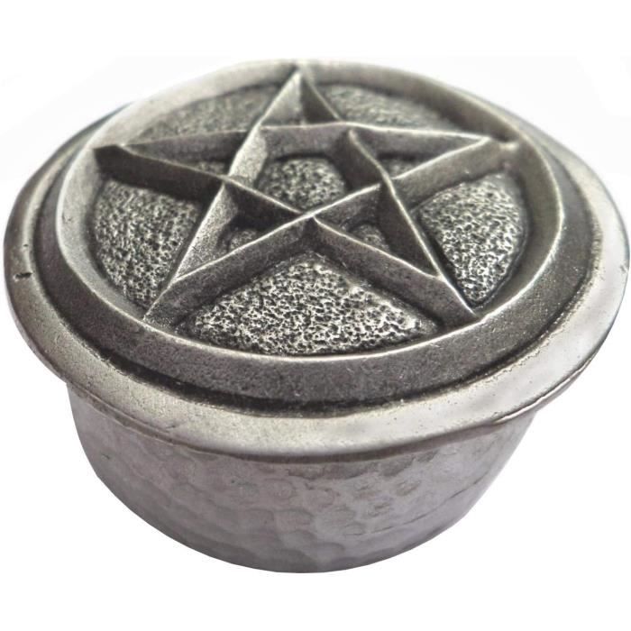 Boîte à Bijoux Ronde Navaris - Béton & Couvercle Cuivré 11,5x6 Cm