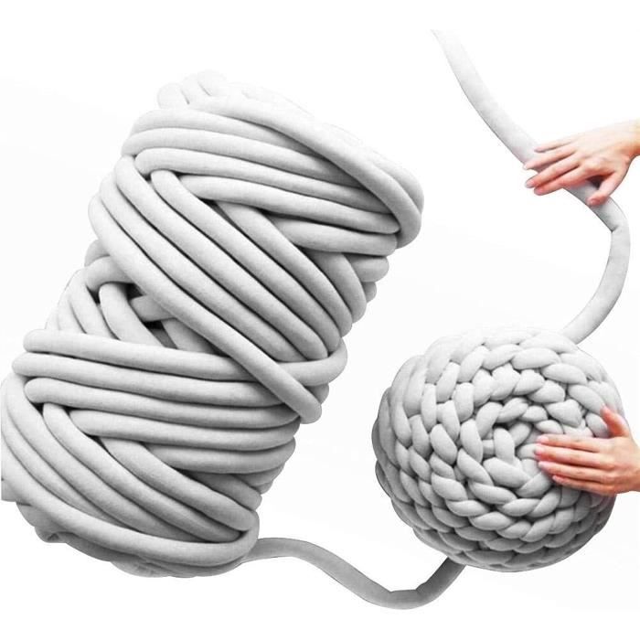 LEREATI 2 X 25.6m Pelote Laine Grosse Maille 2cm Fil Laine Chenille Crochet Grosse Laine à Tricoter à La Main Laine Velours Pour Couvertures Lit Pour Animaux Écharpes Chapeaux (Bleu Foncé