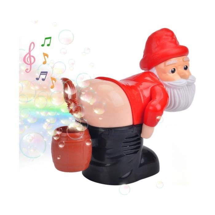 Machine à bulles pour bébés, machine à bulles de Père Noël pour enfants, jouets à bulles d'eau entièrement automatiques, (rouge)