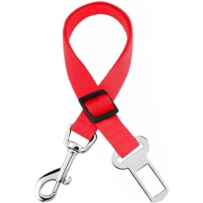 Ceinture De Sécurité Pour Chien Rose – Nylon Élastique Réglable Avec Mousqueton Pivotant 360° – Confort & Sécurité En Voiture