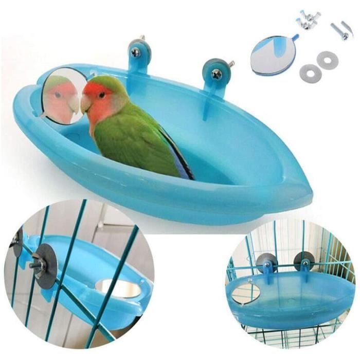 Transparent Cube Oiseau Baignoire Boîte de Bain Douche Cage pour Petit Oiseau Perroquet Myna Moineaux DEDC Baignoire d'Oiseau 