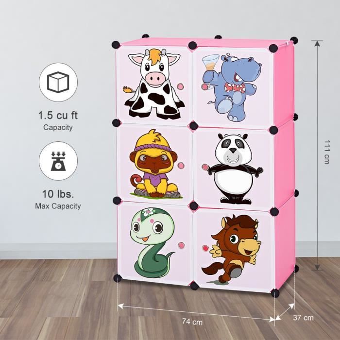 Armoire Penderie 6 Cubes Etagere Diy Modulable Avec Portes Avec