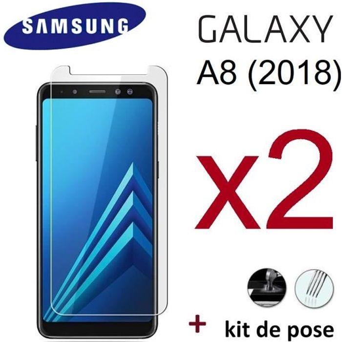 Anti Rayures Protection en Verre Tremp/é /Écran pour Samsung Galaxy A8 2018 Bear Village/® Verre Tremp/é pour Galaxy A8 2018 3 Pi/èces Duret/é 9H Film Protection /Écran Vitre