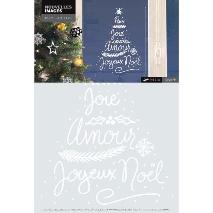 Sticker Fenetre Paix Joie Amour Joyeux Noel Blanc Cdiscount Maison