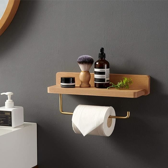 Porte-papier WC En Bois Massif Et Métal – Décoration Salle De Bain Traditionnelle