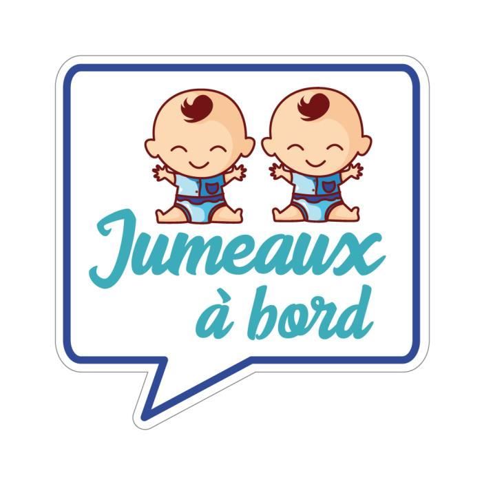 Modèle 3 Sticker Autocollant bébé à bord Jumeaux à Bord Garçon / Garçon 