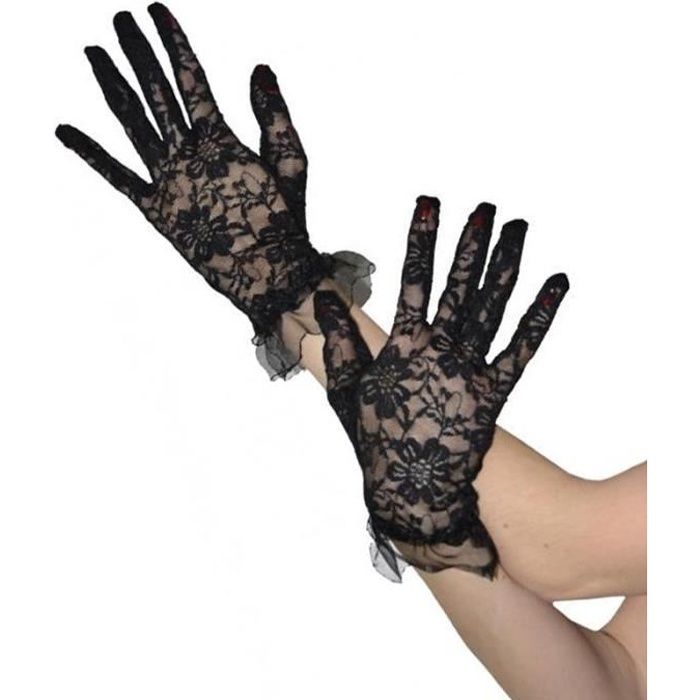 Gants En Dentelle Noire 22 Cm - Cdiscount Jeux - Jouets