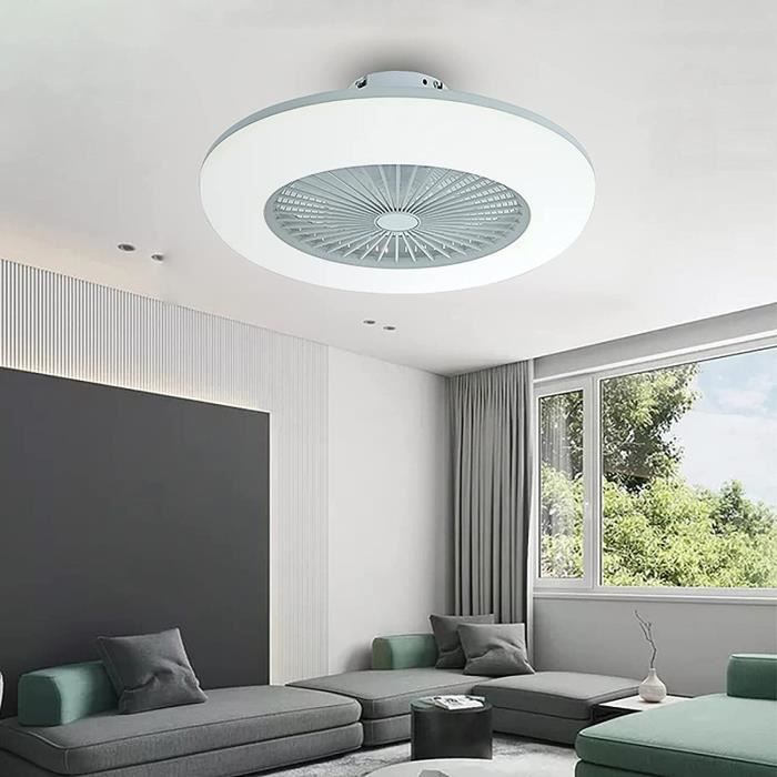Ventilateur De Plafond Avec Lumière LED Dimmable - 50cm, Bois & Télécommande + APP - Pour Salon/Chambre - 2