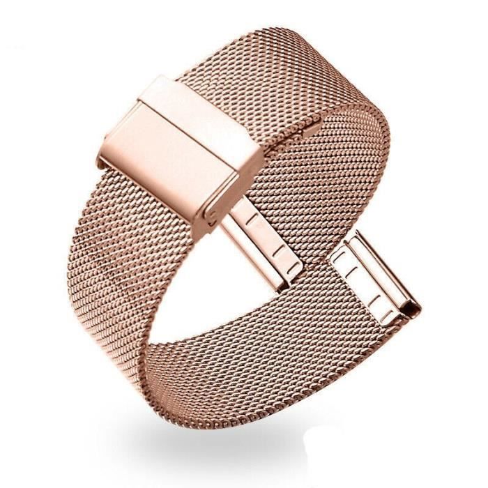 Bracelet maille milanaise, , pour Samsung Galaxy Watch 3 45mm , boucle de  Bracelet en acier Or rose For 22mm Universal -CZ15094 , - Achat/vente  bracelet de montre - Soldes sur Cdiscount