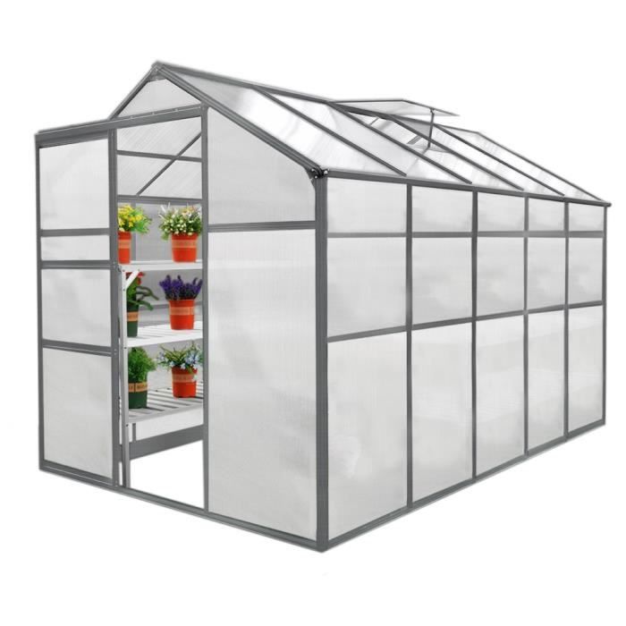 Serre De Jardin Sans Base 1 8mx3m Cadre Aluminium Avec Fenetre Et