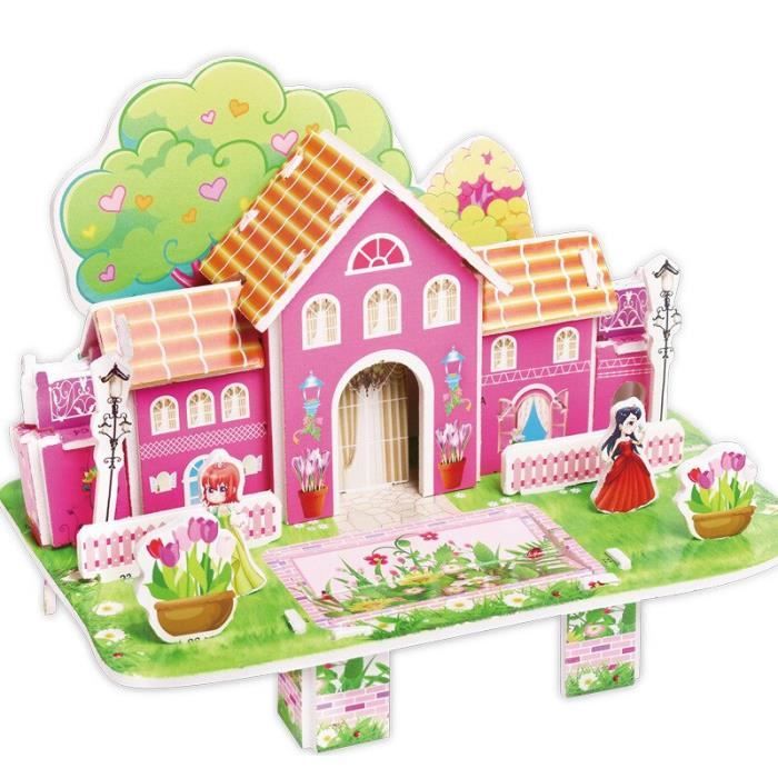 Maisons De Poupees Attrayant Dessin Anime Chateau Jardin Princesse Maison De Poupee Meubles Bricolage Maison De Doll House D2 Cdiscount Jeux Jouets