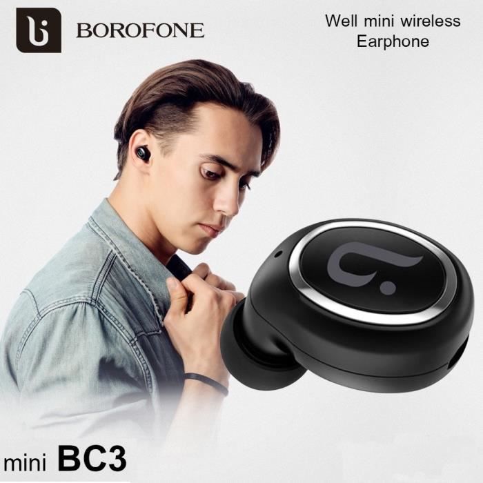 Borofone Bc3 Noir Mini Oreillette Ecouteurs Bluetooth Avec