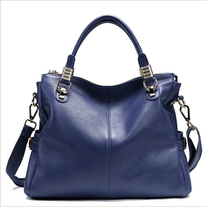 Paste sac ?� main cuir v?�ritable femme bleu - Achat / Vente sac ?� main Paste sac ?� main cuir 