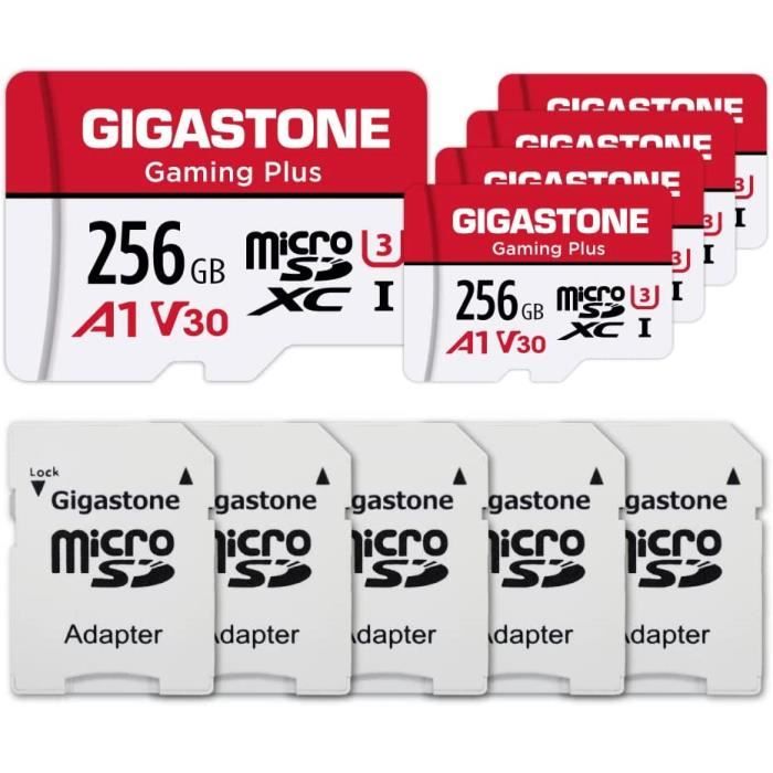 Carte Micro SD Gigastone 256 Go, carte mémoire A2 V30 UHS-I U3