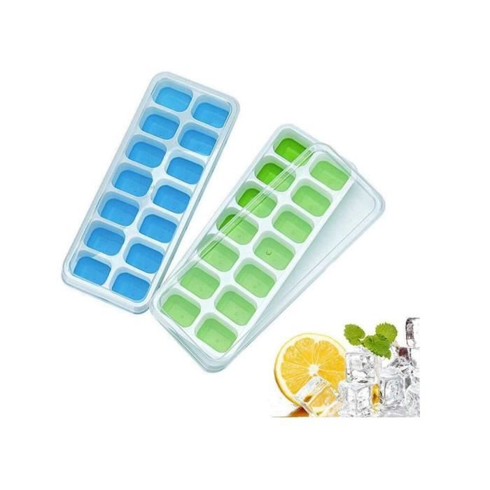 Bacs à Glaçons Avec Couvercles Sans BPA, Bac à Glaçons 37 Grilles Avec