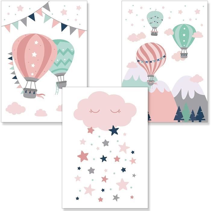Premyo 3 Affiche Decoration Murale Decoration Chambre Bebe Fille Montgolfiere Nuage Rose Papier Epais Format Cdiscount Maison Premyo 3 Affiche Decoration Murale Decoration Chambre Bebe Fille Montgolfiere Nuage Rose Papier Epais Format Cdiscount Maison