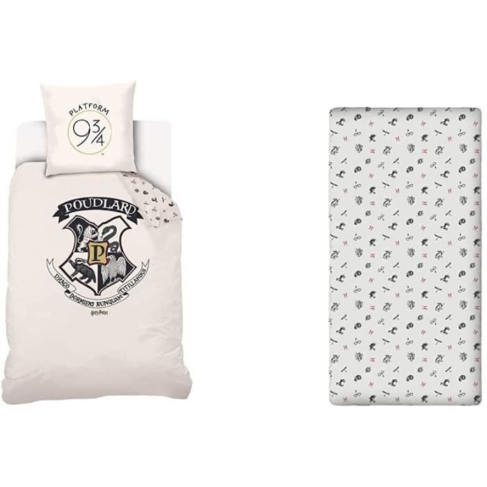 Parure de lit Harry Potter – Poudlard Hogwarts 100% coton 140x200 cm - Housse De Rêve