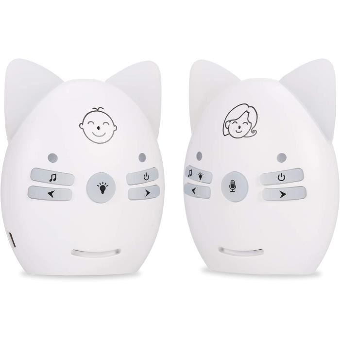 Babyphone Béaba Simply Zen - Écoute Bébé 0 Ondes Avec Veilleuse Et Talkie-walkie, Portée 300m