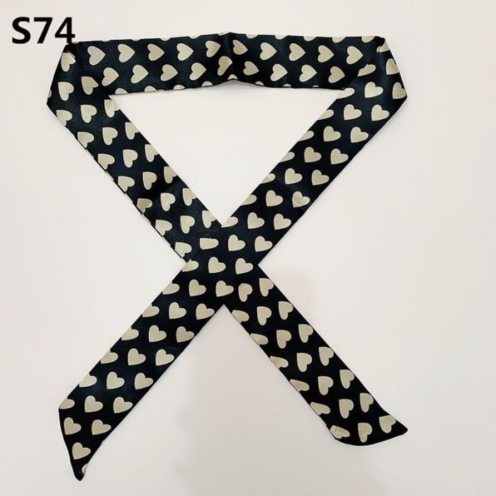 Foulard Ruban Étroitsourcing Map - Motif Cœur, 6 Couleurs - Polyvalent : Cheveux, Cou, Sac, Poignée - Cadeau Chic Femme - 4