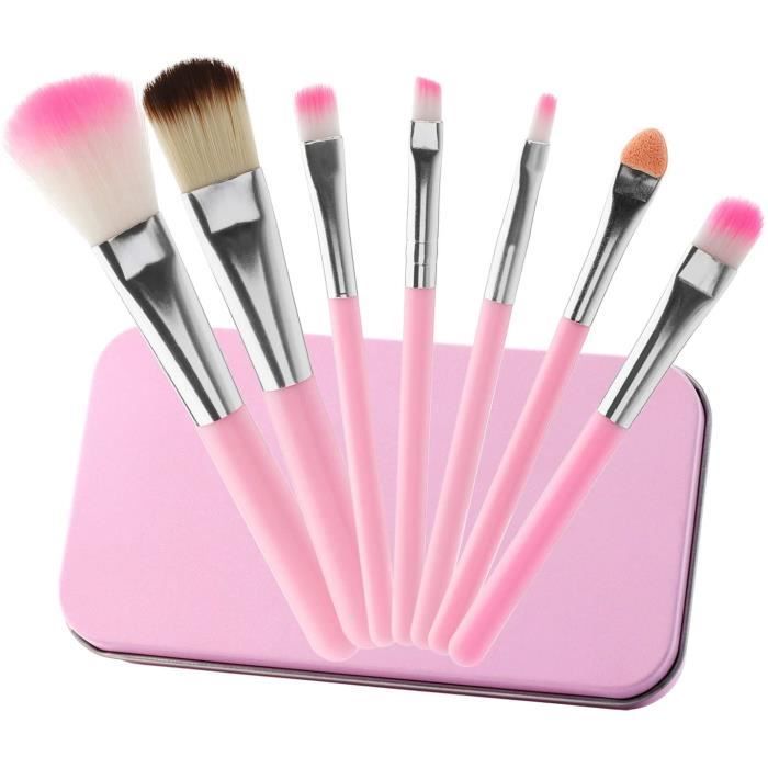 Outils et accessoires MWOOT Fille Pinceaux Maquillage Kit,7 Pièces Makeup  Brushes Beauté Cosmétique Brush Fondation Blus 22009