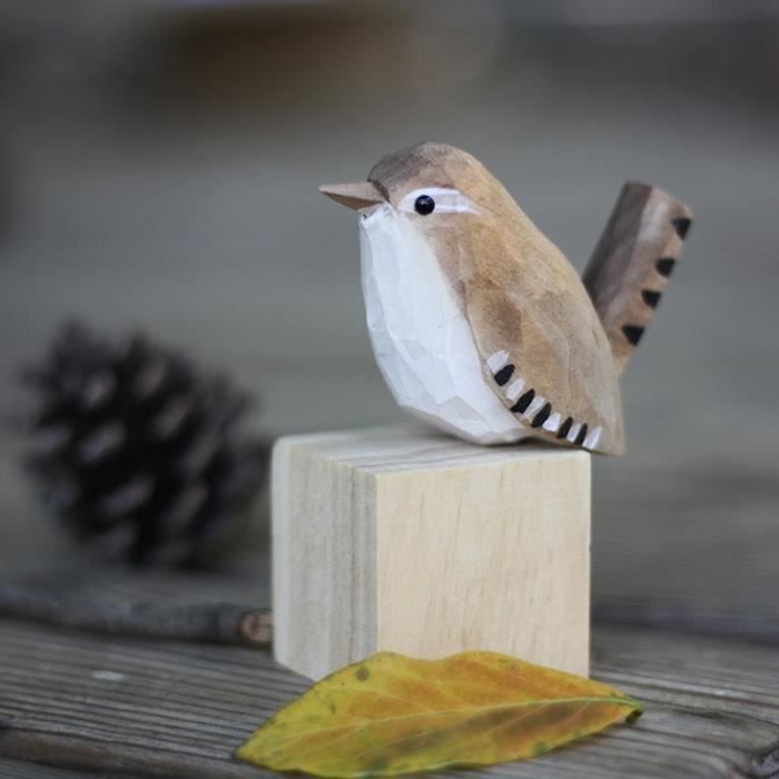 Figurine d'oiseau de mer Statue de Mouette en Bois Figurine de Mouette en Bois Statue de