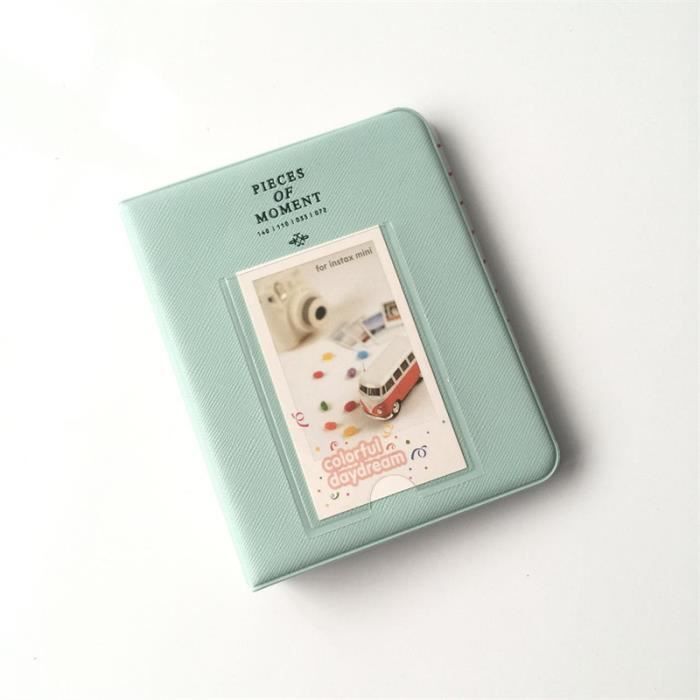 Album Photo 256 Pochettes Pour Instax Mini / Polaroid - Format 86x54 Mm, 64 Pages, Couverture PU - Vert