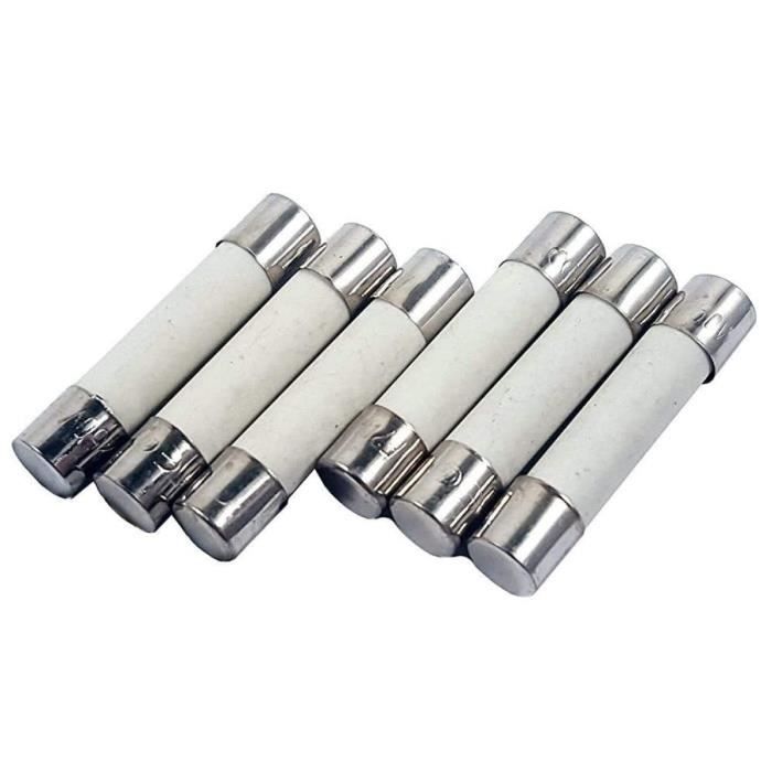 Lot De 2 Fusibles Céramique 2A T2A – 20 X 5 Mm – Soufflage Lent – Protection Électronique Et Appareils Ménagers