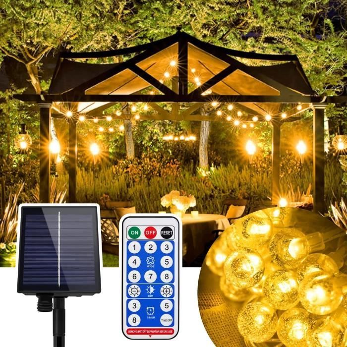 Goodzaz 5M Guirlande Lumineuse Énergie Solaire, 20 LED Guirlande Rideau Lumineuse Exterieur Interieur Decoration Guirlande Lumineuse Guinguette Tel 92197201