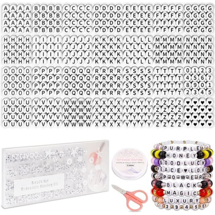 Kit Perles Bracelet ARTREE 6500+ Perles - 3mm Perles De Rocaille, Lettres, Accessoires Bijoux DIY