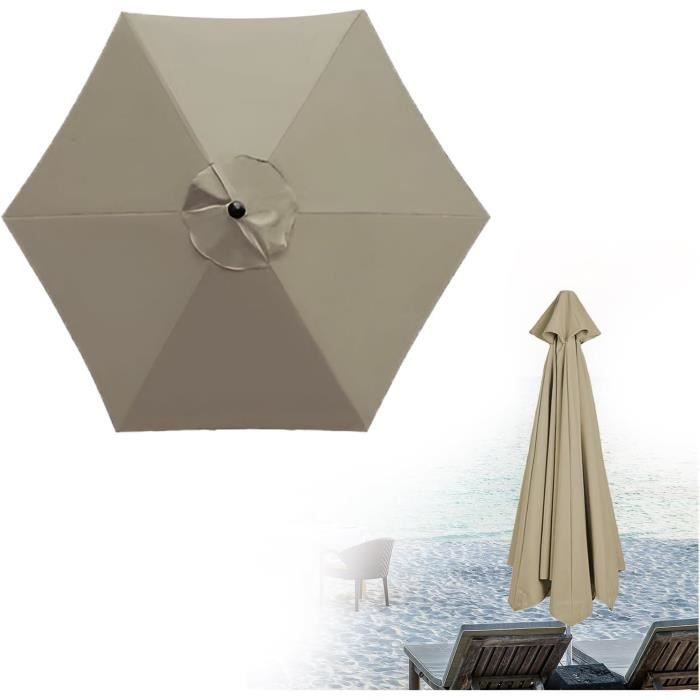 WWYL Copertura Sostitutiva Per Ombrellone Da Giardino 3m/2.7m - Impermeabile UV, 6/8 Costole (Bianco) - 2