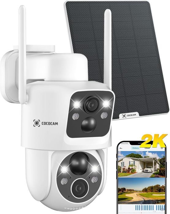 Caméra Surveillance sans Fil Extérieure, Caméra Solaire WiFi