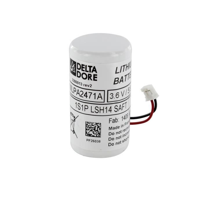 Bloc pile pour détecteur de mouvement vidéo intérieur Tyxal + DMBV - Delta Dore - Batterie lithium - Blanc