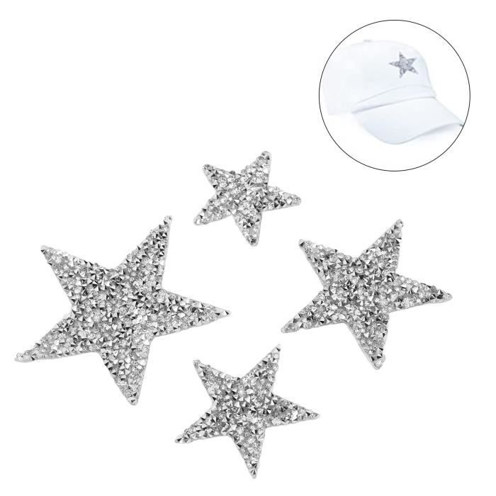 24 Pièces De Patchs Étoiles à Repasser, Patchs Étoiles à Paillettes Dorées Patchs Collants à Coudre Patchs De Broderie Pour Vêtements Jeans Sacs